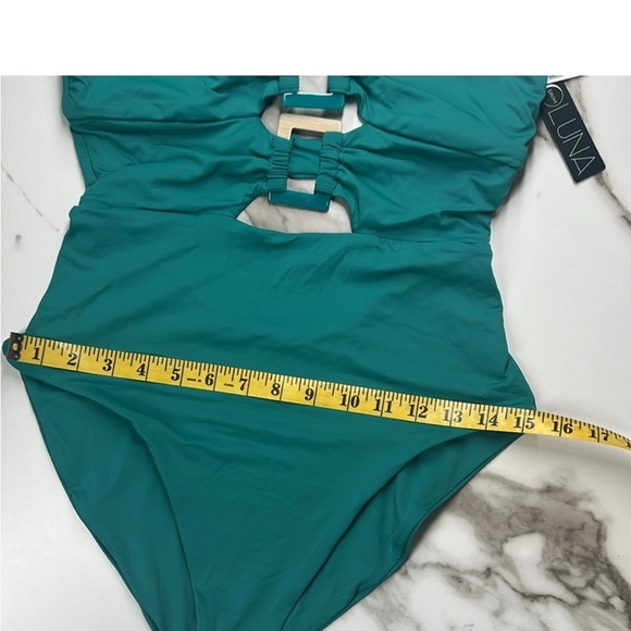 LUNA SWIM Bandeau One-Piece, Buckle Up Ivy Size L NWT - Picture 10 of 10